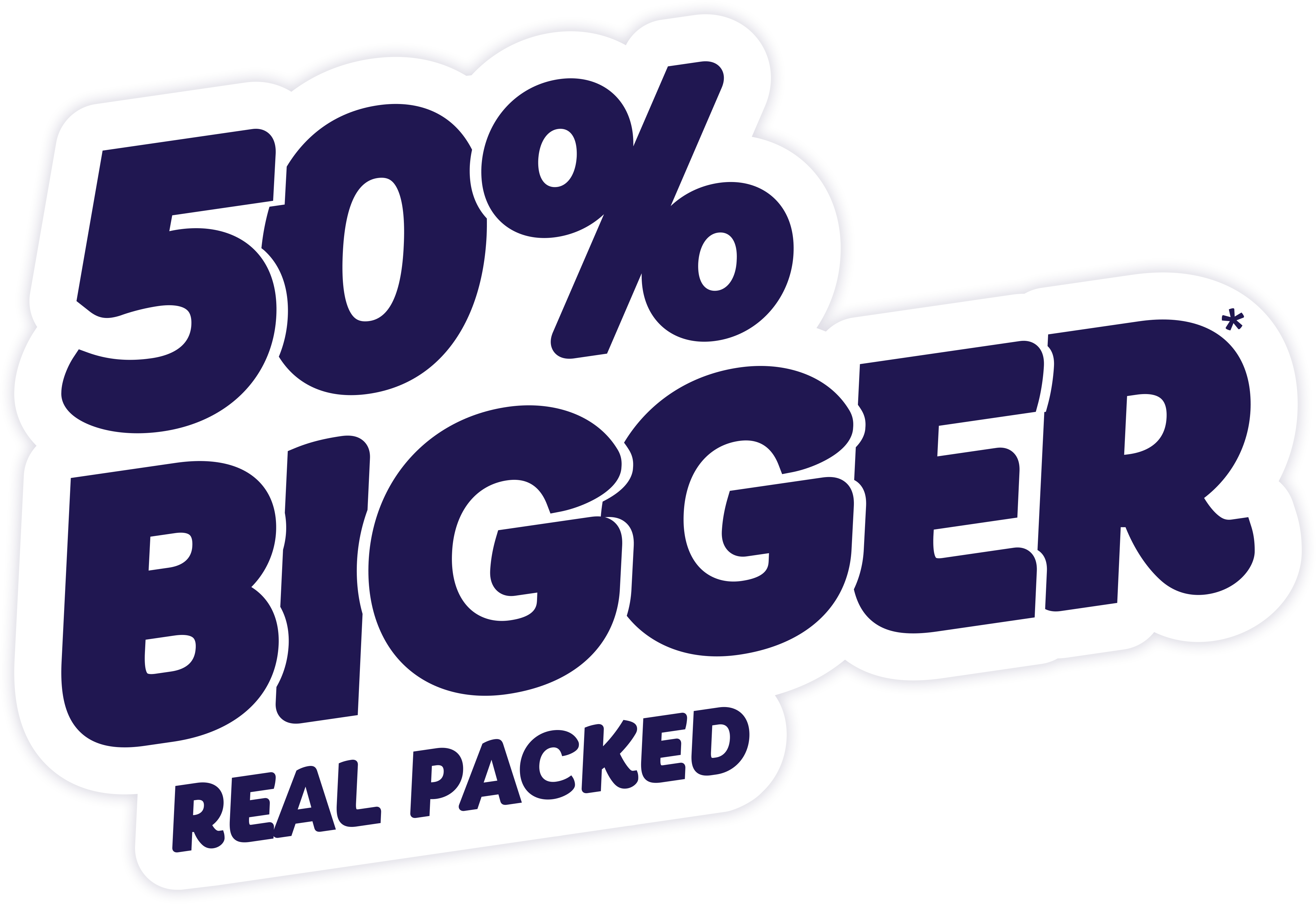 50% bigger — Real Packed